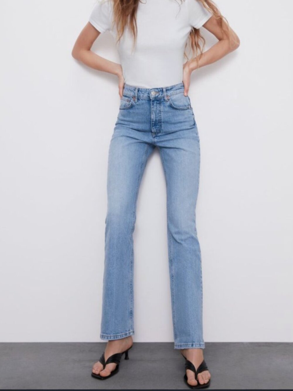 Zara high-waisted bootcut jeans